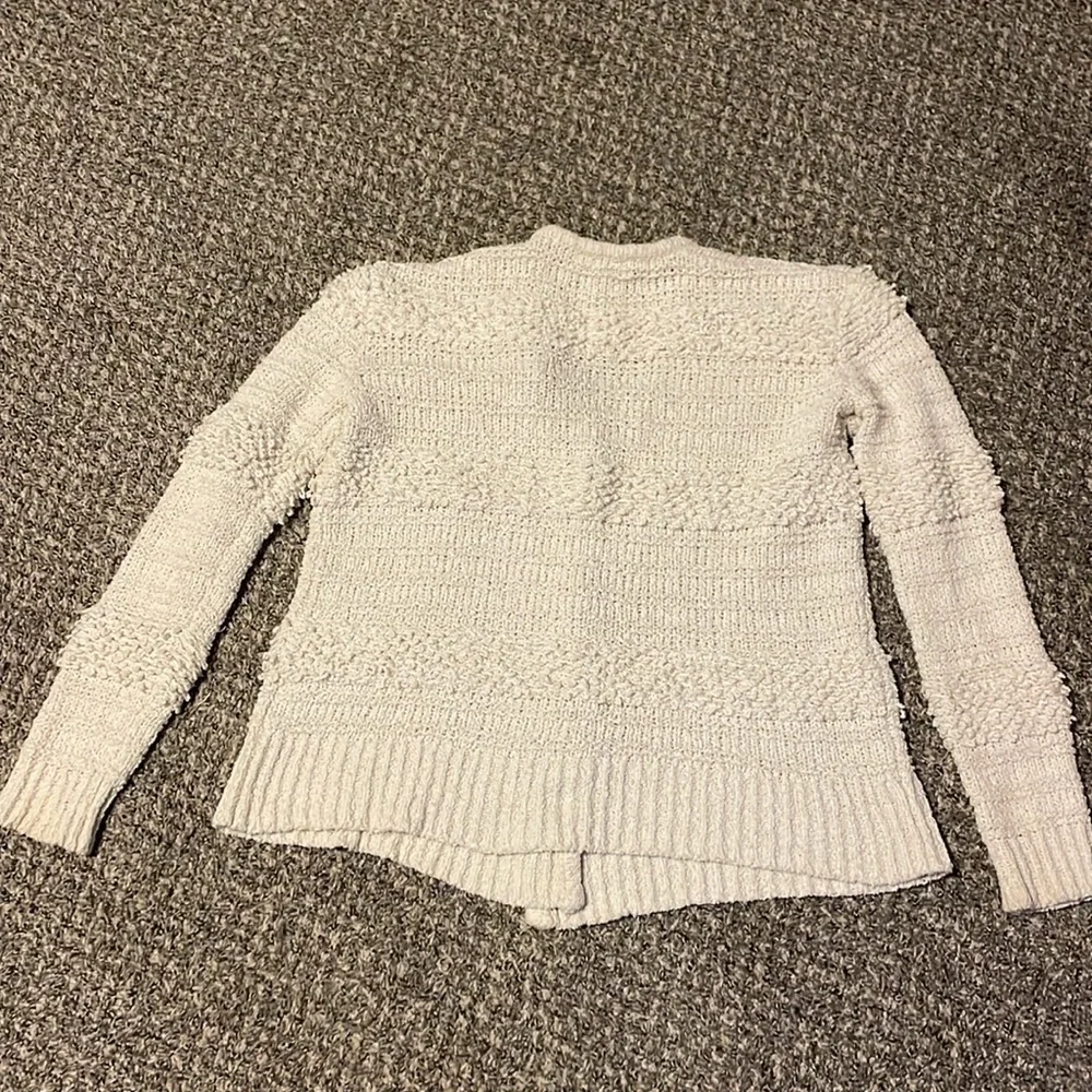 Madewell Chunky Knit Sweater Cardigan S Boho Neutral Cream Textured Cozy Cotton